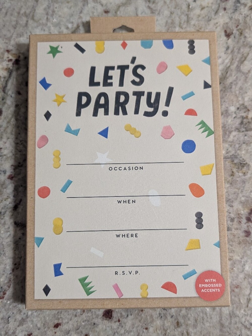 Hallmark Let’s Party Invitations 20 Single Card Pack & Envelopes Gender Neutral